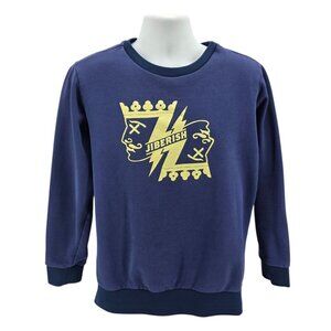 Jiberish Mens Large Sweatshirt King Crown Blue Graphic Crewneck Pullover